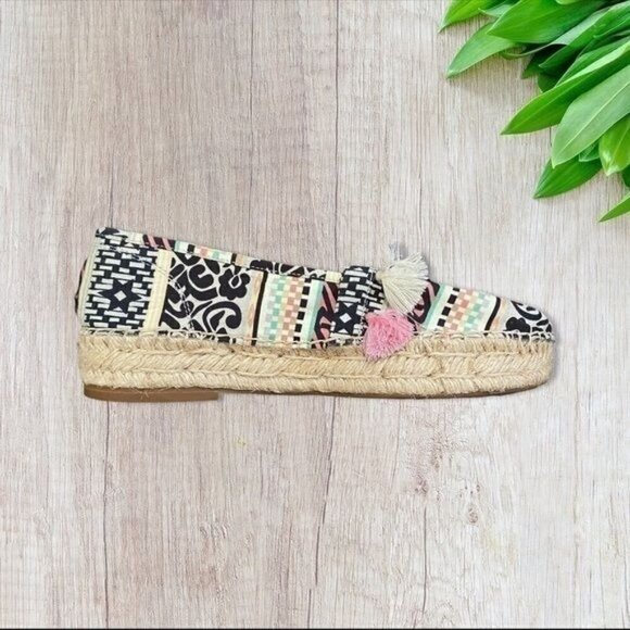 Crown Vintage Kalani Flatform Slip-On Boho Espadrille Flats 8M - Picture 4 of 8
